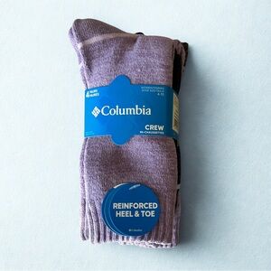 Columbia Crew Socks in Lavender and Charcoal